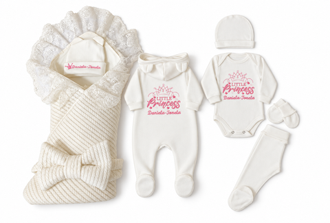 Set personalizat pentru externare din maternitate Pampy &ndash; 7 piese 62-68 cm (3-6 luni) ID999MARKET_6761158 foto