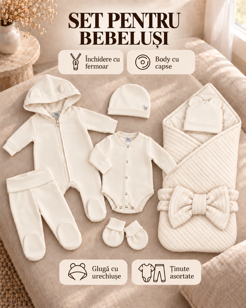 Set pentru externare Pampy Codiță Ivory 56-62 cm (1-3 luni) ID999MARKET_6749614 foto