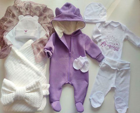 Комплект на выписку PAMPY White+Violet Little Princess ID999MARKET_6749616 фото