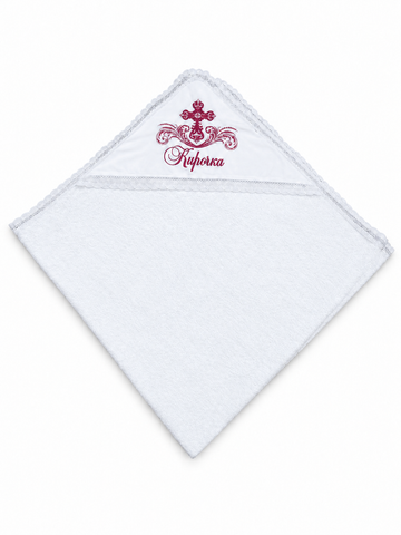 Prosop din mahra Pampy cu dantelă 100&times;100 cm și broderie personalizată  78703950 foto