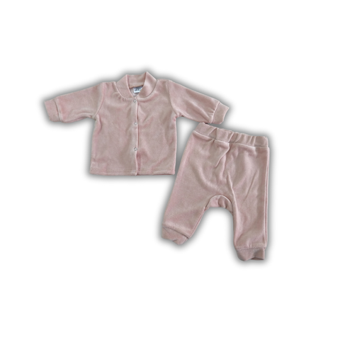 Set bluză și pantaloni Pampy (din velur) Pink Pudră 6-9 luni  ID999MARKET_6766956 foto