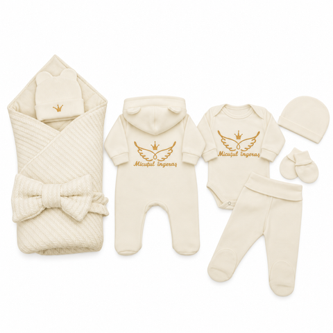 Set pentru externare nou-născut,Micutul ingeras, Ivory 56 -62 cm (1-3 luni) 47201445 foto