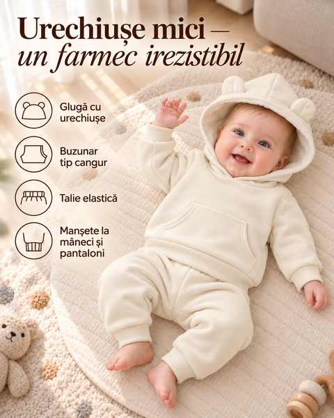 Costum Ivory Hanorac+pantolanasi 9-12 luni ID999MARKET_6795687 foto
