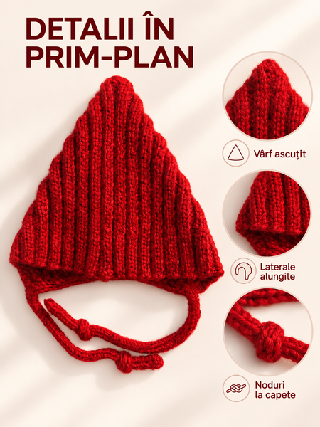 Вязанная шапочка на заязочках Pampy Roşu 0-3 месяцев (34-38 см) ID999MARKET_6124937 фото