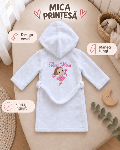 Halat de baie Pampy pentru copii cu glugă și broderie personalizată 62-68 cm (3-6 luni) 32163132 foto