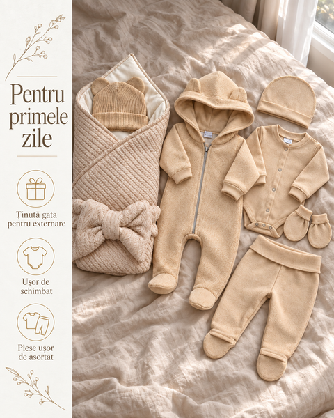Set pentru externare Pampy Codiță 56-62 cm (1-3 luni)Bej   ID999MARKET_6749614 foto