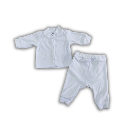 Set bluză și pantaloni Pampy (din velur) White 6-9 luni  ID999MARKET_6766956 foto
