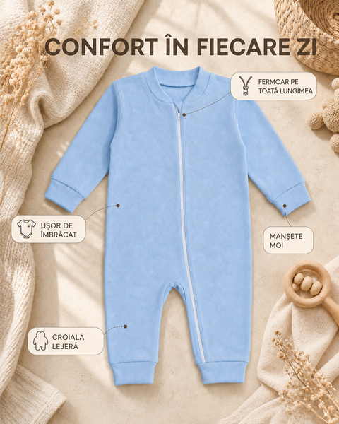 Salopetă pentru bebeluși Pampy cu fermoar 62-68 cm(3-6 luni)albastru  74986237 foto