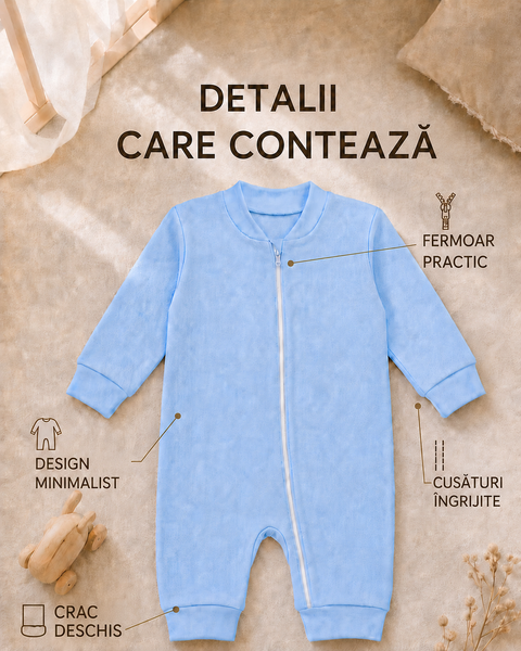 Salopetă pentru bebeluși Pampy cu fermoar 62-68 cm(3-6 luni)albastru  74986237 foto