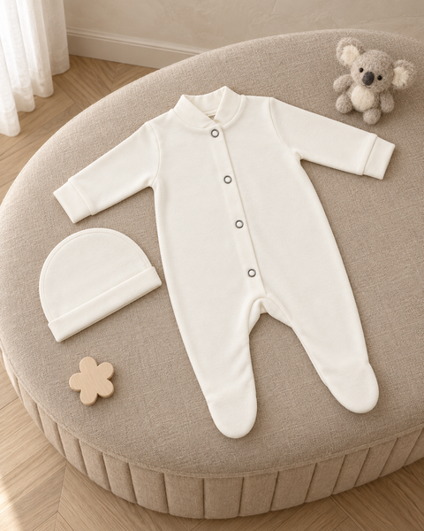 Slip + caciulita Pampy (0-1 luni) Ivory ID999MARKET_6766782 foto