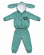 Set de haine Pampy pentru copii &ndash; bluză cu fermoar și pantaloni 50-56 cm (0-1 luni)menta 93738633 foto