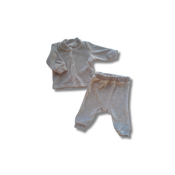 Set bluză și pantaloni Pampy (din velur) Grey 0-1 luni ID999MARKET_5528122 foto