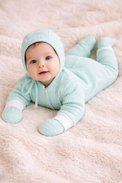 Set din muslin Pampy cu slip (1-3 luni) Mint  ID999MARKET_6852872 foto