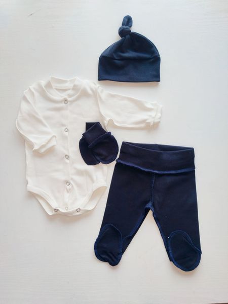 Set Pampy (0-1 luni) Ivory+Dark Blue ID999MARKET_6762272 foto