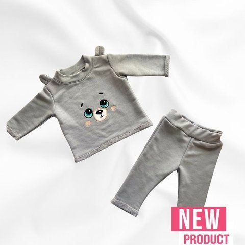Костюм Кофточка+ Штанишки Pampy Bear Grey 3-6 мес. 2835821 фото