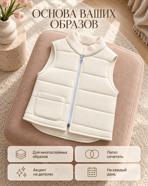 Vesta din Futer Ivory, 80-86 cm (12-18 luni) ID999MARKET_6141439 foto