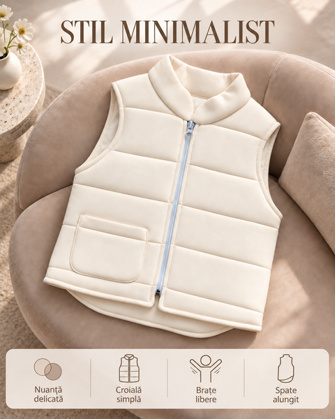 Vesta din Futer Ivory, 80-86 cm (12-18 luni) ID999MARKET_6141439 foto