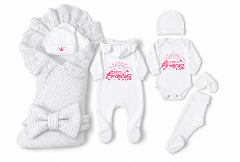 Set pentru externare Pampy Little Princess white (Roz) 50-56 cm (0-1 luni) ID999MARKET_6733657 foto