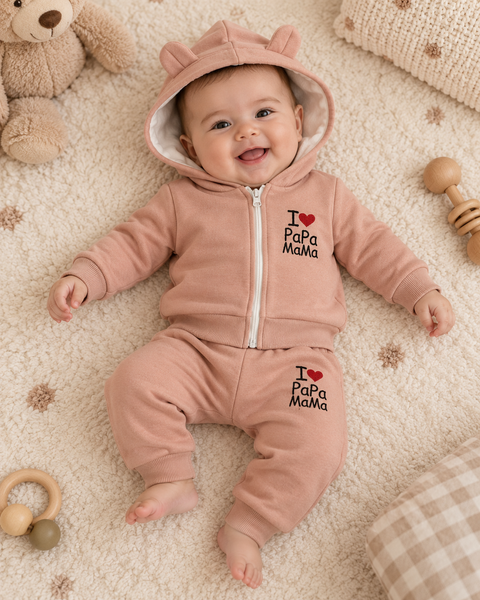 Set de haine Pampy pentru copii &ndash; bluză cu fermoar și pantaloni 50-56 cm (0-1 luni) 33280863 foto
