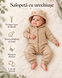 Salopeta din tricot cu gluga Fara picioare, Bej 1-3 luni ID999MARKET_6260034 foto 4