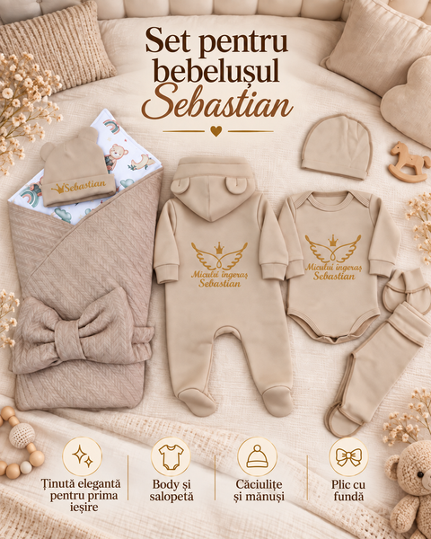 Set pentru externare nou-născut.Micuțul &icirc;ngeraș Sebastian 50-56 cm (0-1 luni) 34290228 foto