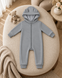 Salopeta din tricot cu gluga Fara picioare Gray 74-80 cm (9-12 luni) ID999MARKET_6260034 foto 2