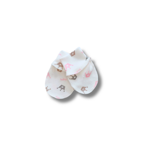 Mănuși Pampy pentru nou-născuți anti-zg&acirc;rieturi Pink Crown ID999MARKET_037569 foto