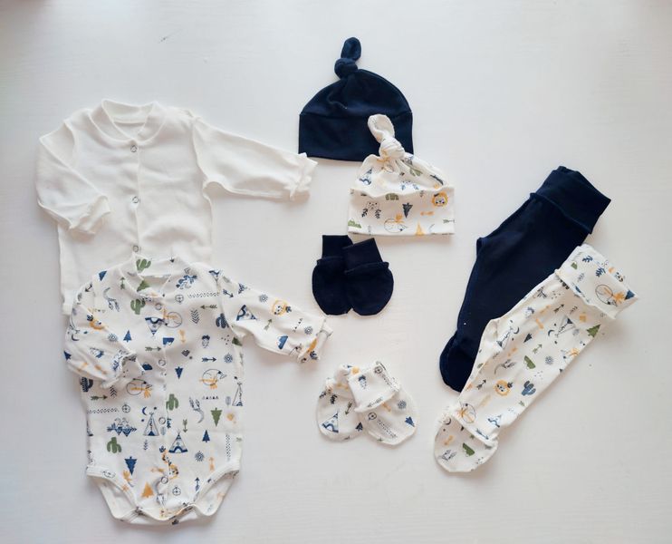 Set Pampy (0-1 luni) Ivory+Dark Blue+Safari ID999MARKET_6762286 foto