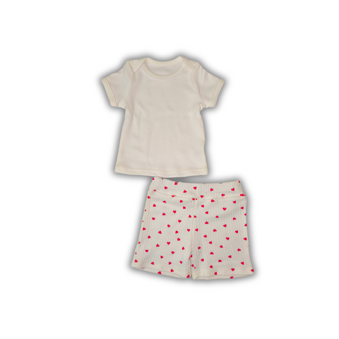 Set Maiou Ivory+Pantalonași Scurți Red Hearts 68-74 cm (6-9 luni) 15384658 foto