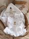 Set de botez pentru fetiță cu rochiță din muselină și prosop personalizat 1-3 luni 04972175 foto 5
