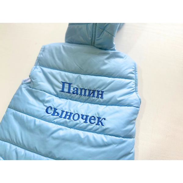 Vesta cu gluga, Albastru "Папин сыночек" 3-6 luni ID999MARKET_6769843 foto
