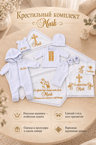 Trusou botez personalizat Pampy pentru bebeluși &ndash; 10 piese 50-56 cm (0-1 luni ) 64027505 foto