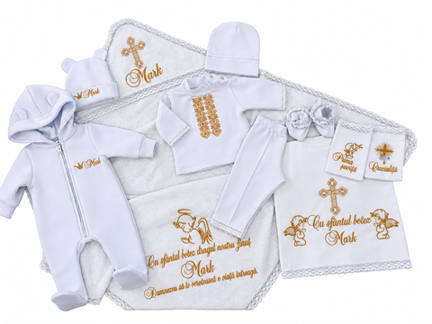 Trusou botez personalizat Pampy pentru bebeluși &ndash; 10 piese 50-56 cm (0-1 luni ) 64027505 foto
