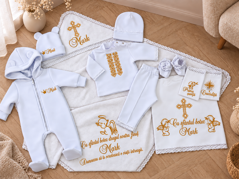 Trusou botez personalizat Pampy pentru bebeluși &ndash; 10 piese 50-56 cm (0-1 luni ) 64027505 foto