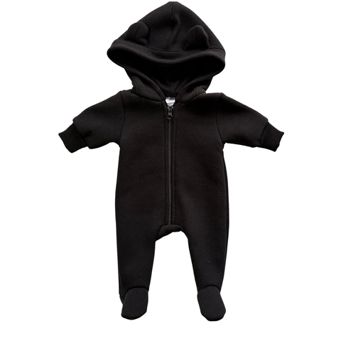 Salopeta din tricot cu gluga, Negru 0-1 luni ID999MARKET_2429150 foto
