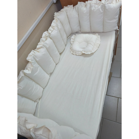 Borduri de protecție pentru pătuc Gardulet Ivory cu volănașe 48895385 foto
