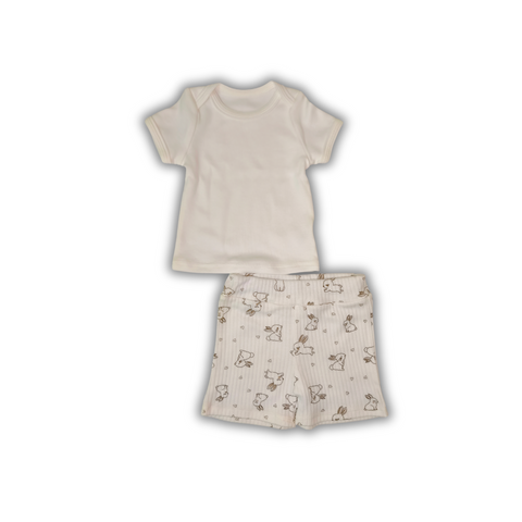 Set Maiou Ivory+Pantalonași Scurți Iepurași pe Ivory 74-80 cm (9-12 luni) 15384664 foto