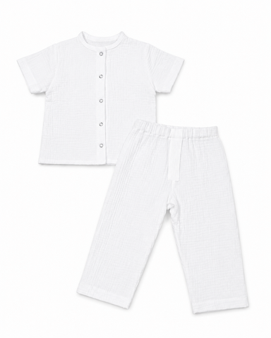 Set din muselină Pampy &mdash; bluziță cu m&acirc;necă scurtă + pantalonași Set din muselină Pampy &mdash; bluziță cu m&acirc;necă scurtă + pantalonași foto