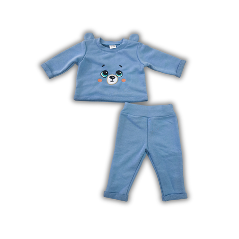 Set Bluză+ Pantaloni Pampy Bear Albastru, 18-24 luni  2835855 foto
