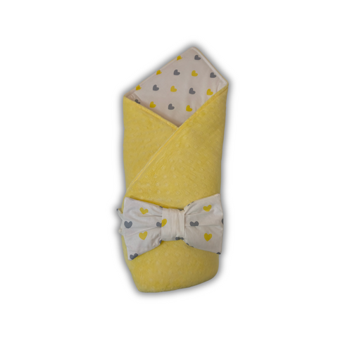 Plic-paturica pentru externere 100*80 cm Plush Galben cu inimioare ID999MARKET_6458085 foto