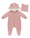Salopetă Pampy din tricot de bumbac flaușat + căciuliță Light Pink 50-56 cm (0-1 luni) 328328 foto