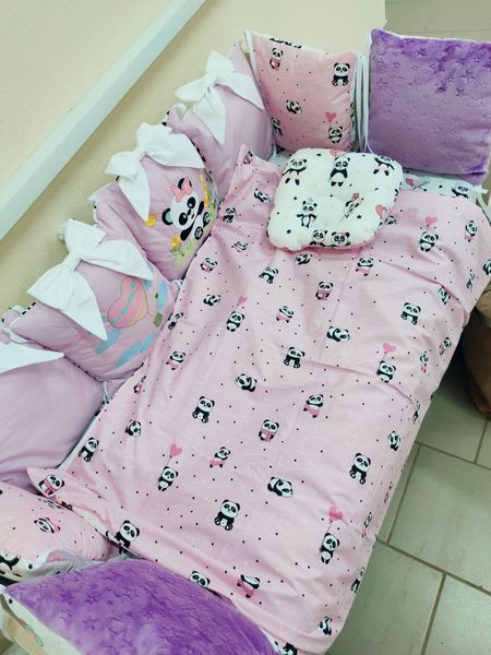 Set lenjerie pentru pătuc Pampy Panda Roz ID999MARKET_6856259 foto