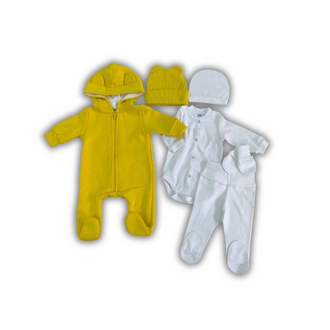 Set (Combinezon + body+ pantolanasi+caiulita) Pampy (1-3 luni) Yellow ID999MARKET_6330205 foto