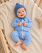 Căciulița cu șireturi tricotată Pampy Blue 3-6 luni (40-42 cm) ID999MARKET_6124937 foto 3