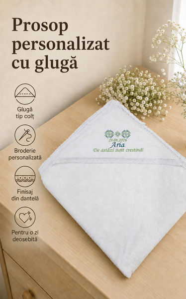Prosop plușat Pampy cu dantelă și broderie personalizată (100*100) 42417903 foto