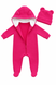Salopetă Pampy din tricot de bumbac flaușat + căciuliță Pink  50-56 cm (0-1 luni) 055781 foto