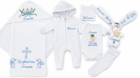 Set pentru botez Pampy cu broderie personalizată 50-56 cm (0-1 luni) 83856730 foto