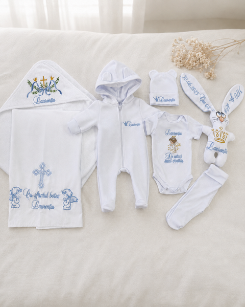 Set pentru botez Pampy cu broderie personalizată 50-56 cm (0-1 luni) 83856730 foto