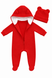 Salopetă Pampy din tricot de bumbac flaușat + căciuliță Red 50-56 cm (0-1 luni) 035741 foto
