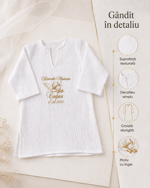 Cămașă pentru botez din muselină Pampy 1-3 luni 40190850 foto